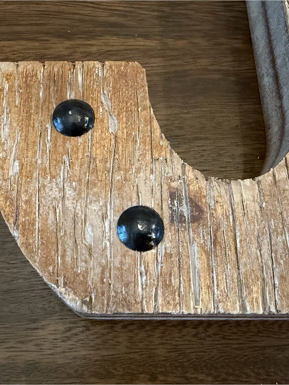 Rustic Wood Letter “J” Wall Decor with Black Studs - Unbranded